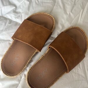 Roxy Women's Brown Slide Sandals